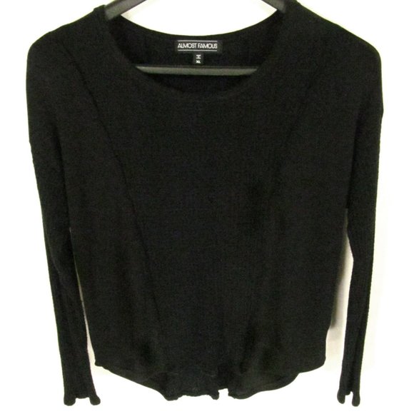 Almost Famous Shirt Top Size XL Black Long Sleeves - Picture 1 of 3